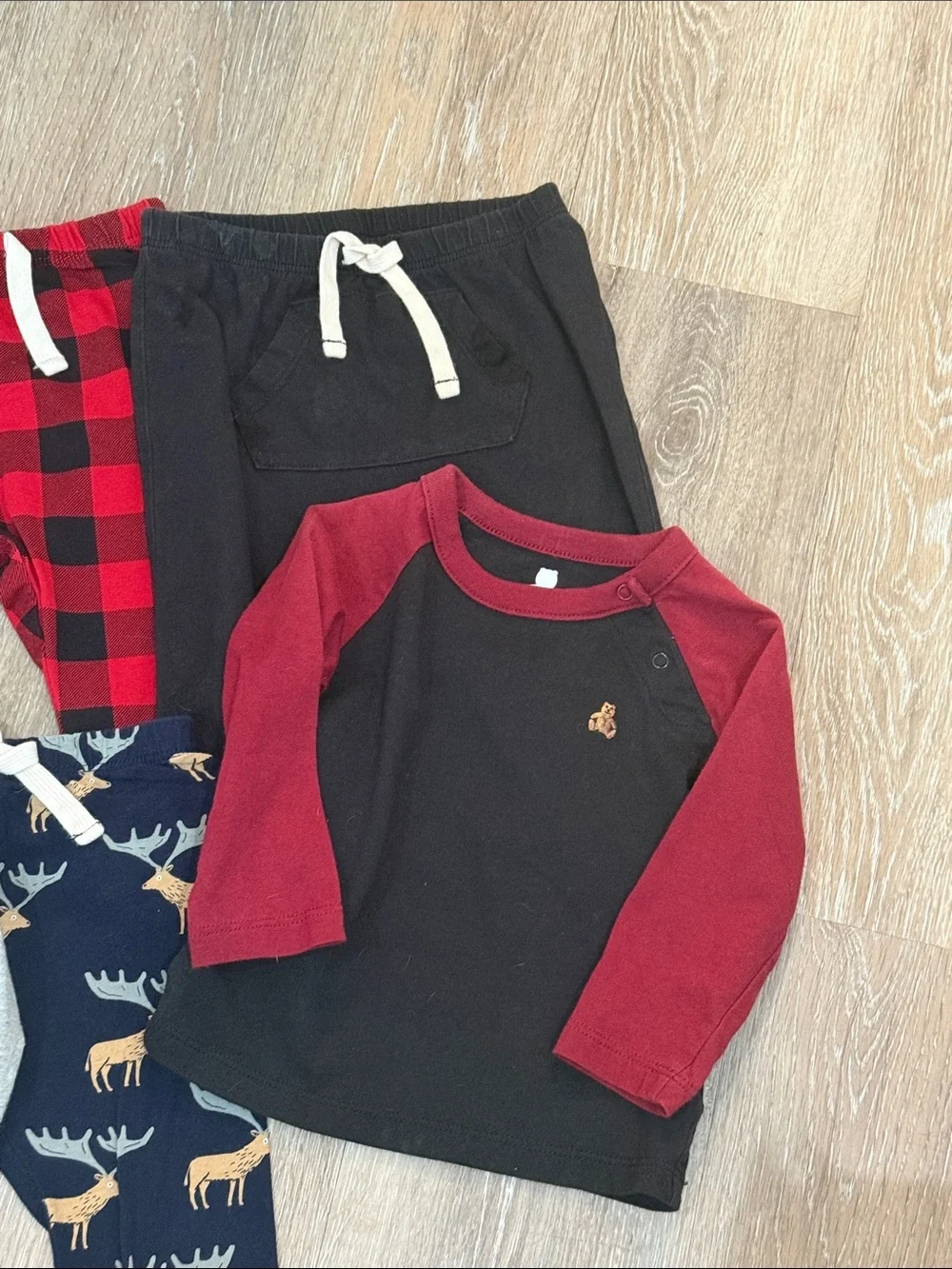 babyGap Baby Boy Winter Buffalo Plaid Moose Bear Pants Outfits Bundle Lot 6-12M